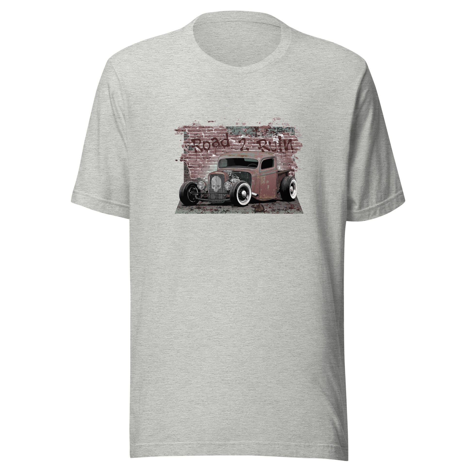 Rat Rod T-Shirt featuring Rusty Classic Truck with skull emblem