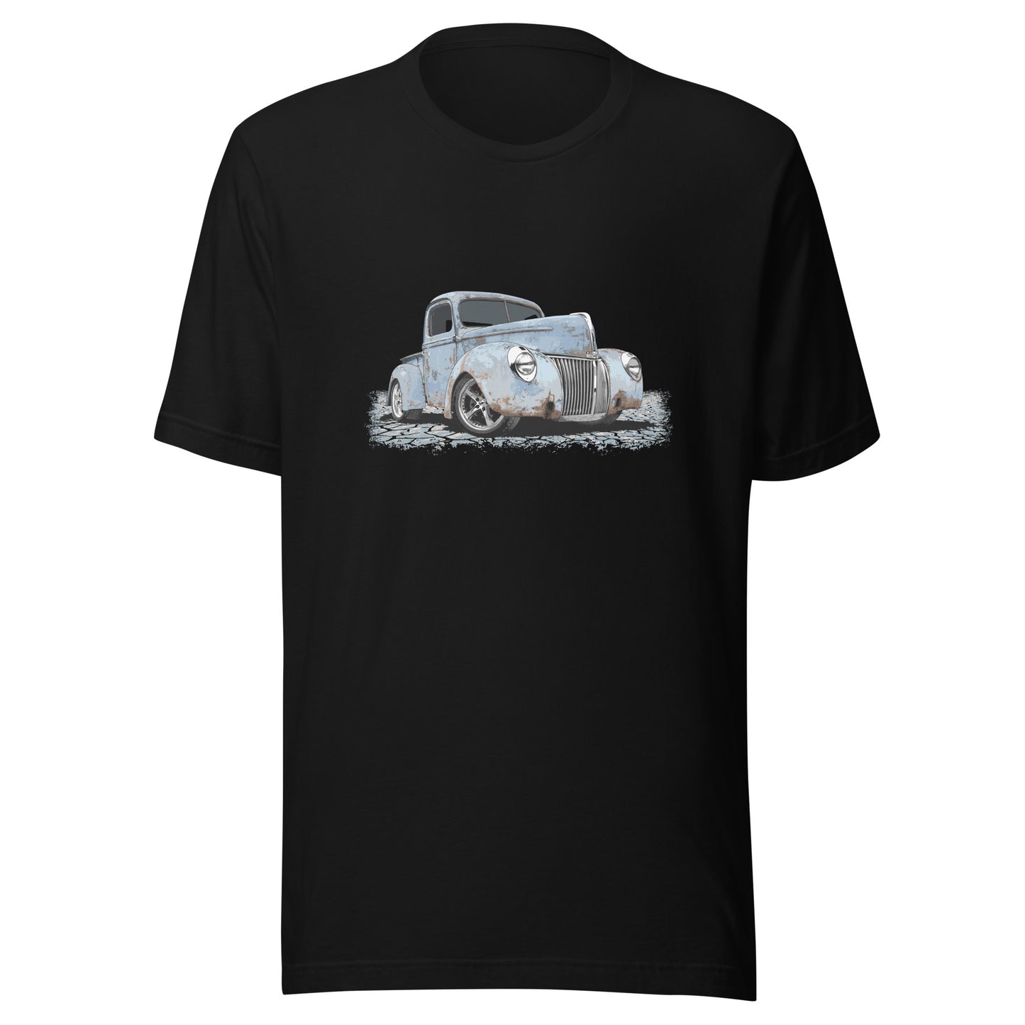 Classic Truck Shirt featuring rusty blue 40 Ford truck - Vintage 1940 Ford rat rod pickup