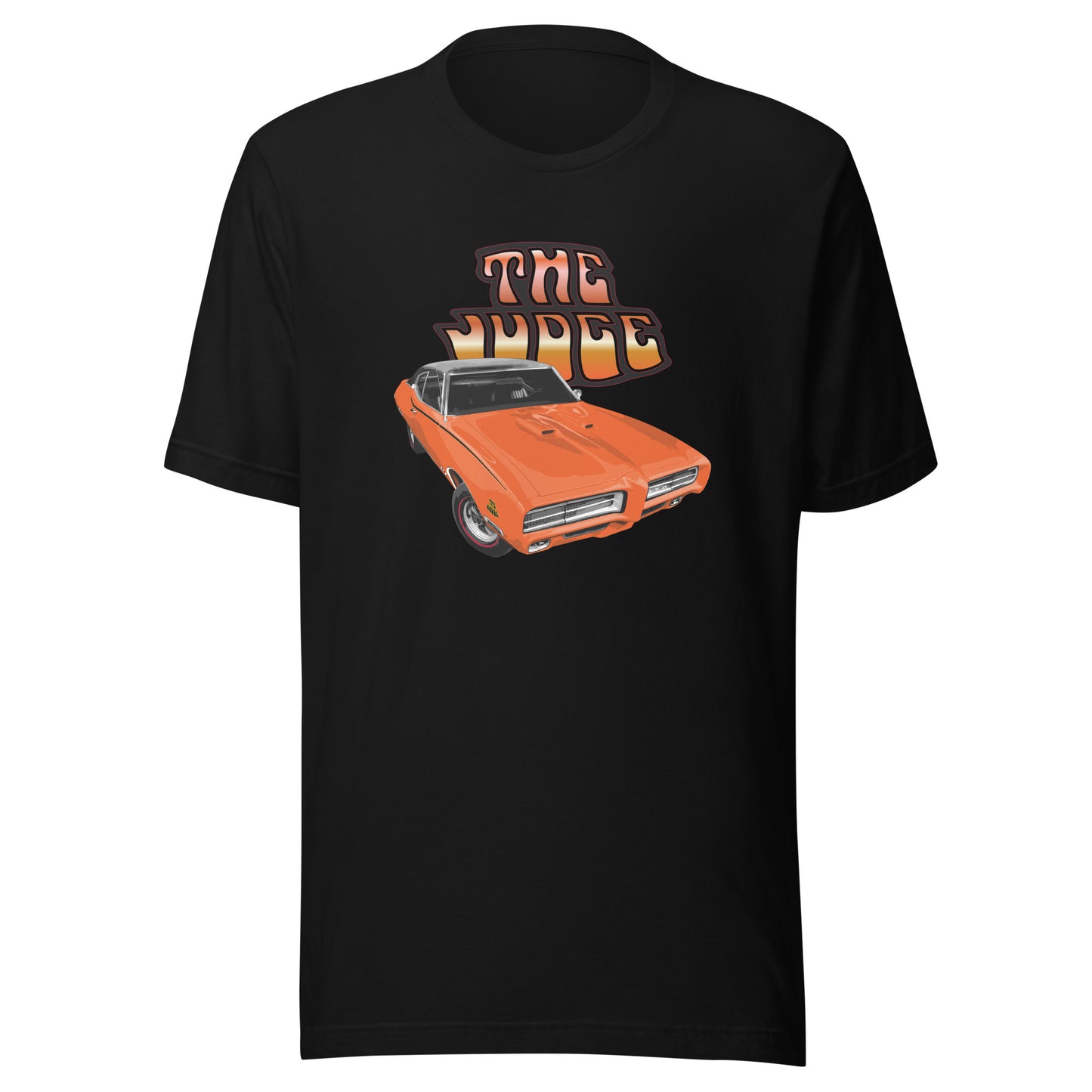 Classic car shirt featuring orange 69 Pontiac GTO Judge - Unisex T-shirt - 1969 muscle car