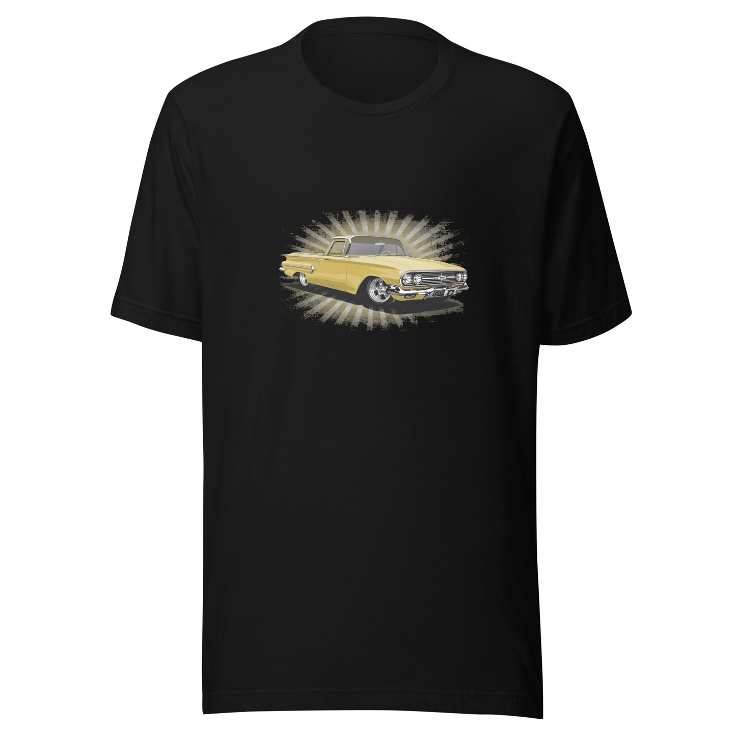 Classic truck shirt featuring Yellow 1960 Chevy El Camino - Unisex Jersey Tee with 60 Chevrolet Truck