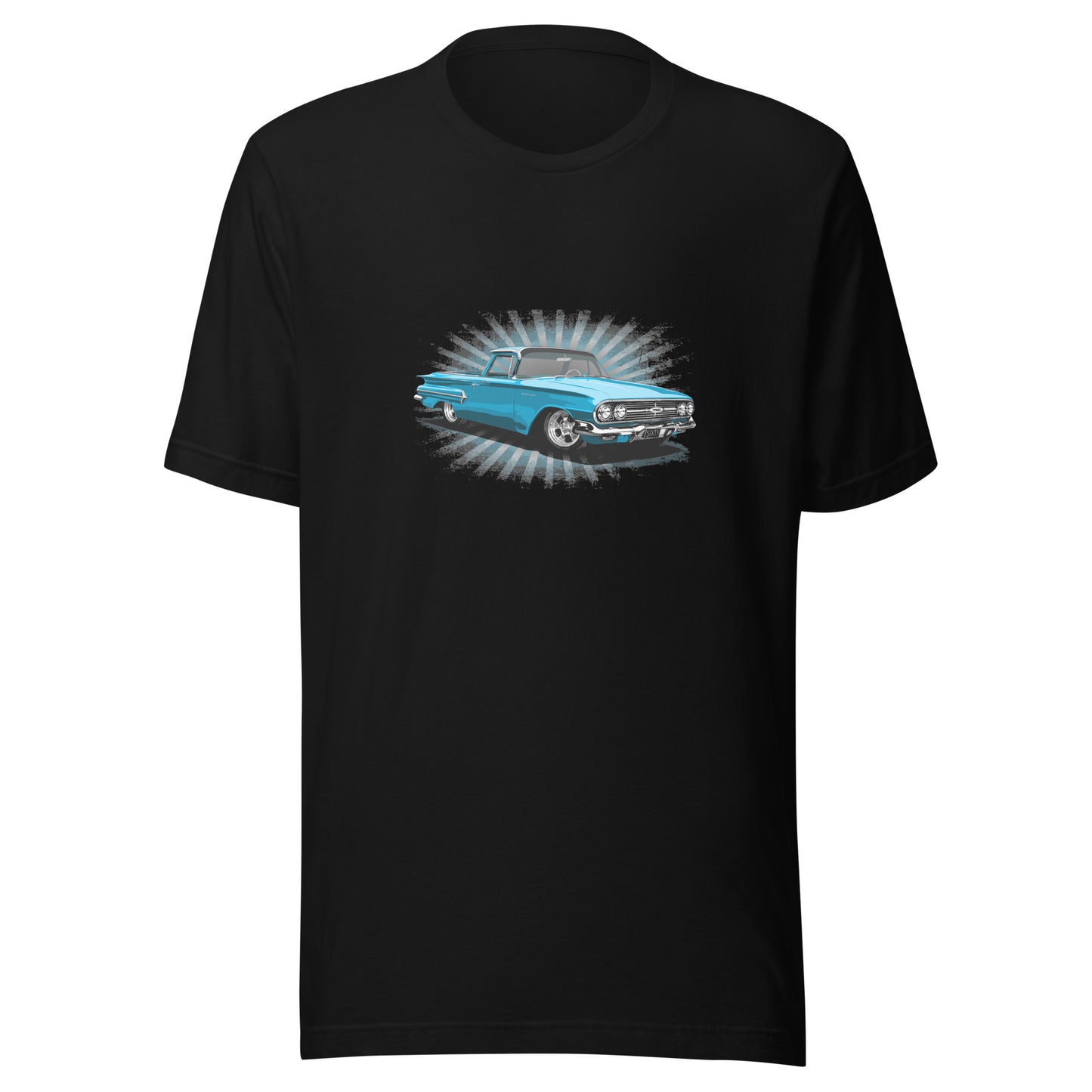 Classic truck shirt featuring Blue 1960 Chevy El Camino - Unisex Jersey Tee with 60 Chevrolet Truck