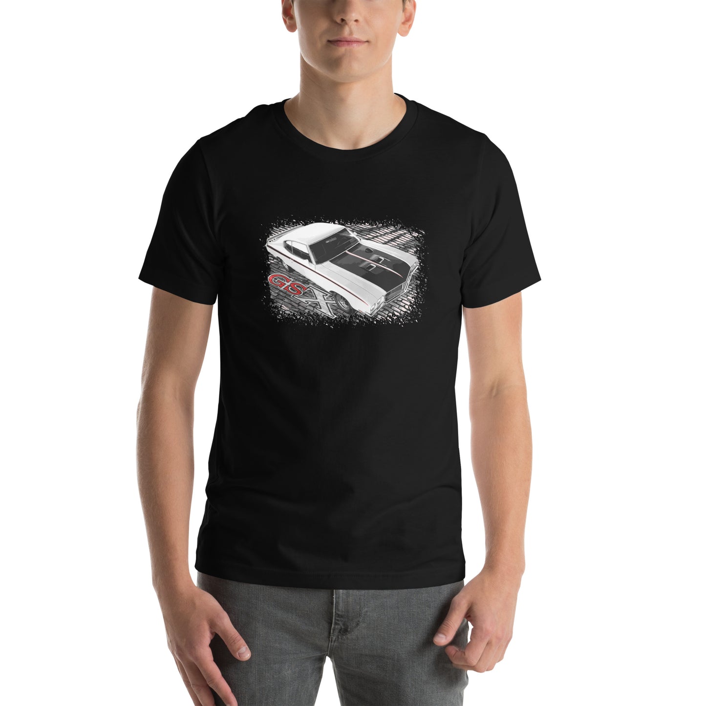 Muscle Car Unisex Shirt featuring a White 70 Buick GSX, 1970 American Muscle