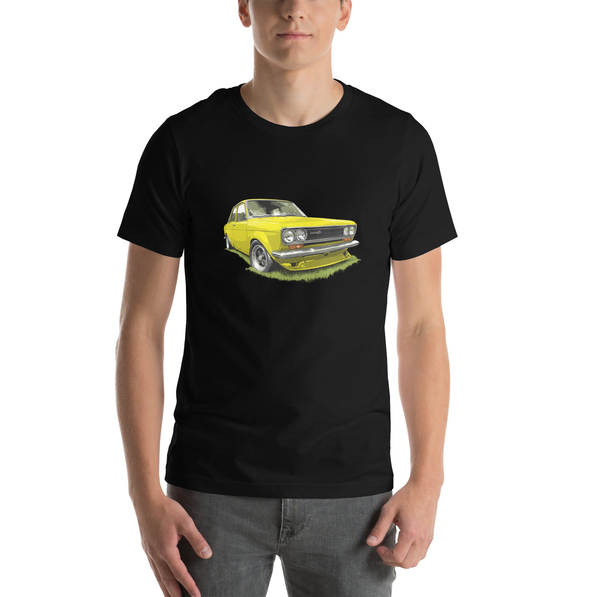 Classic Car shirt featuring a Yellow 71 Datsun 510 / 1600