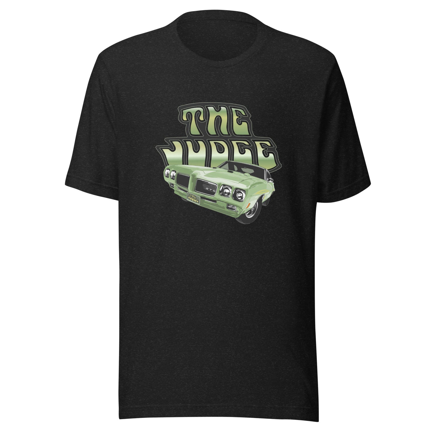 Classic car shirt featuring green 1970 Pontiac GTO Judge - Unisex T-shirt