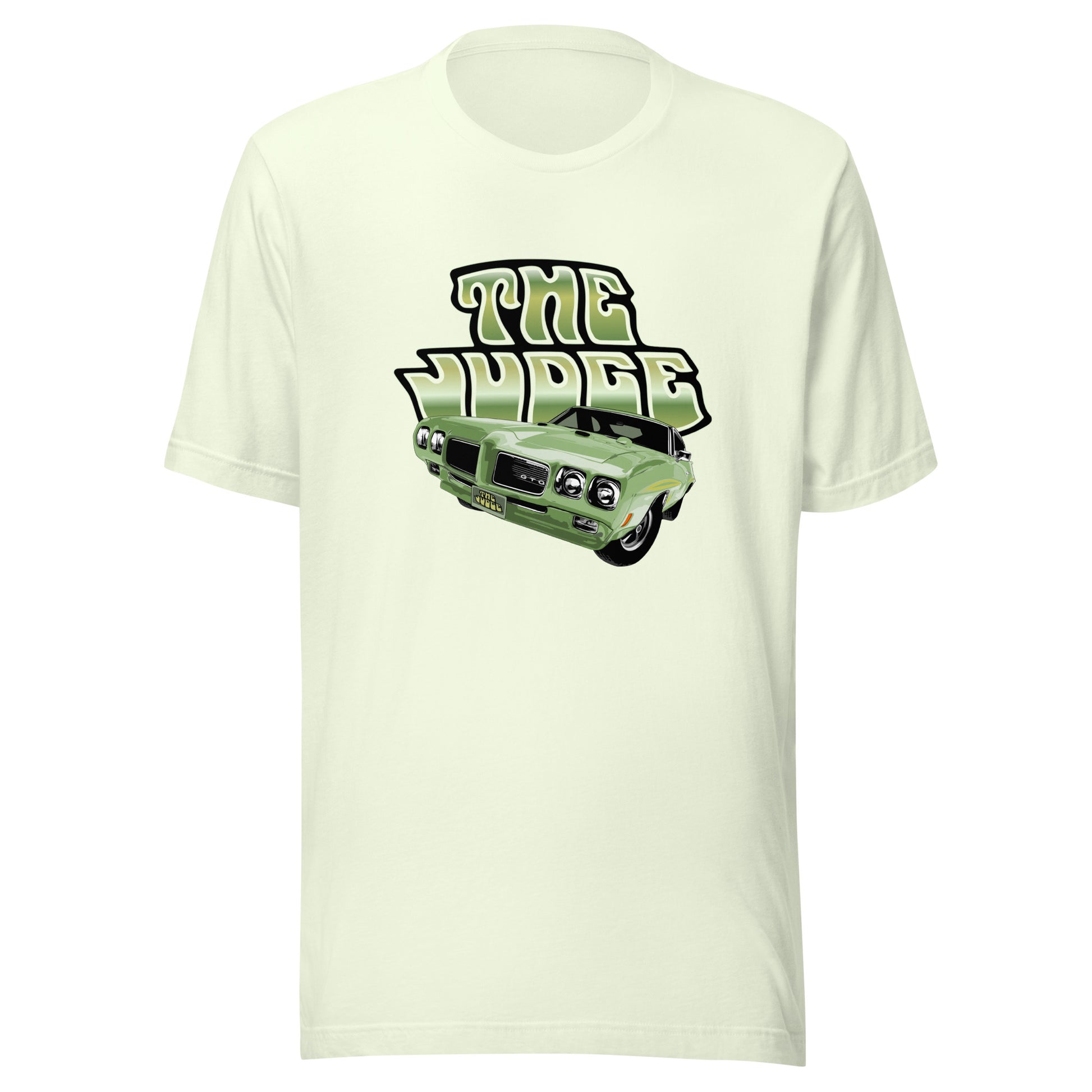 Classic car shirt featuring green 1970 Pontiac GTO Judge - Unisex T-shirt