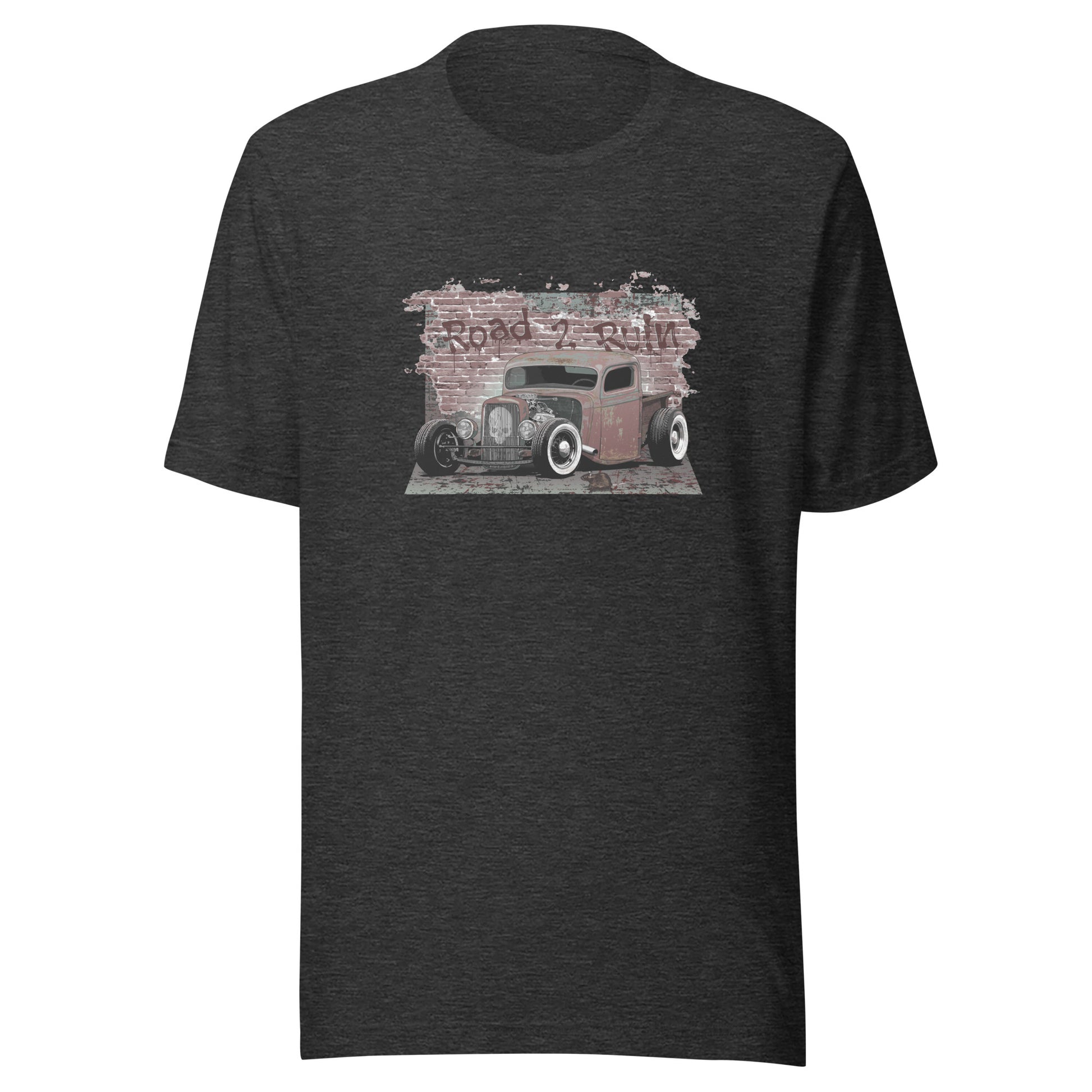 Rat Rod T-Shirt featuring Rusty Classic Truck with skull emblem