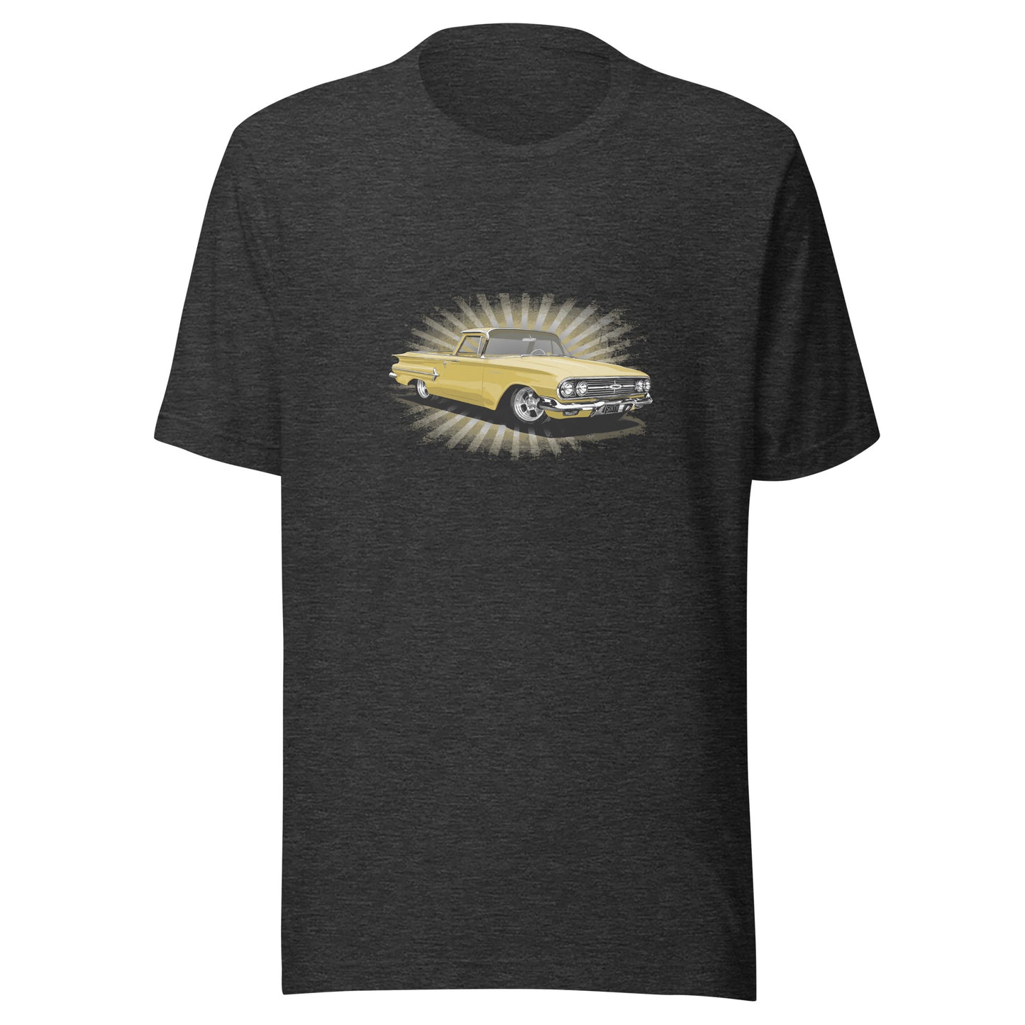 Classic truck shirt featuring Yellow 1960 Chevy El Camino - Unisex Jersey Tee with 60 Chevrolet Truck