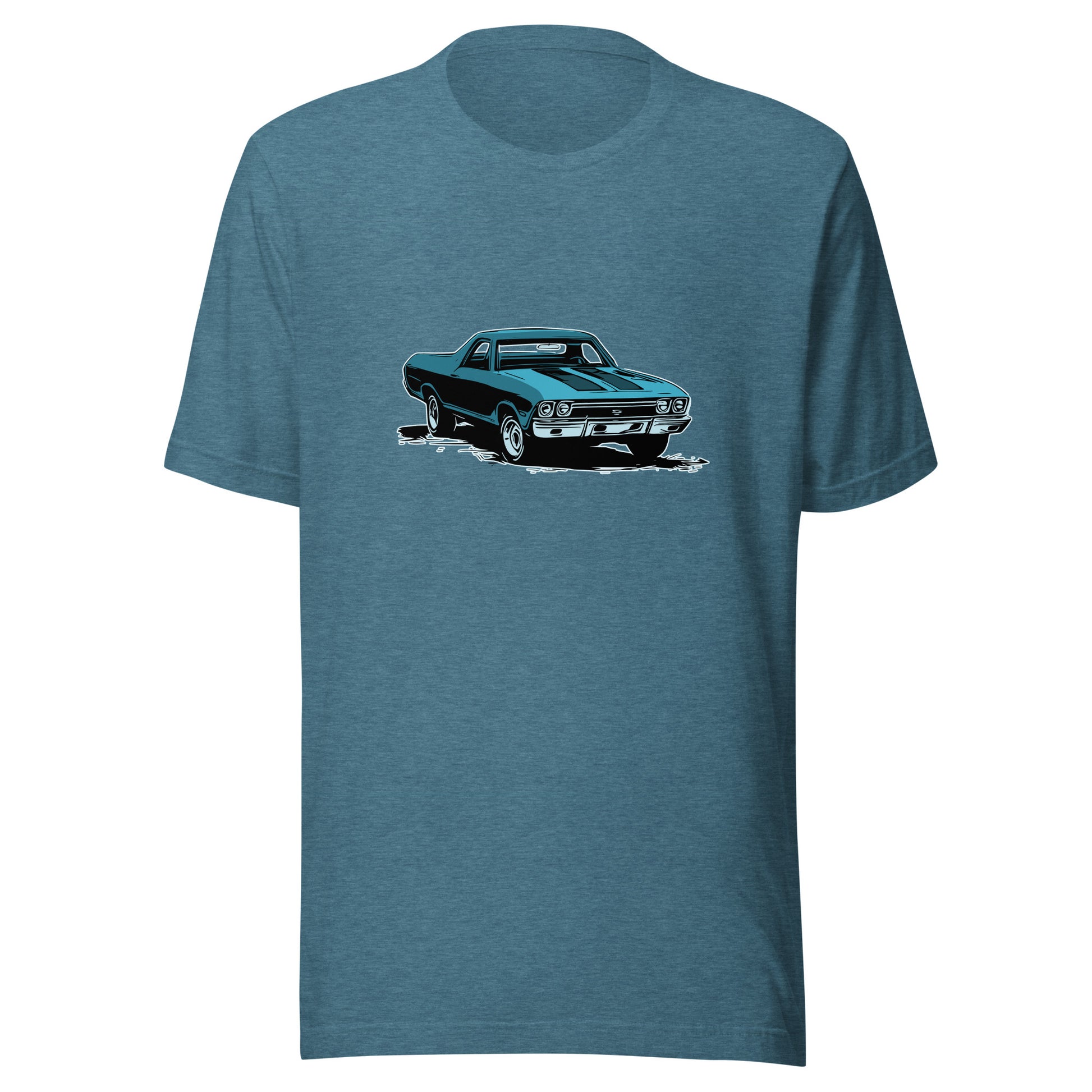 Classic car shirt featuring blue 68 El Camino - Unisex Jersey Tee - 1968 Chevy truck