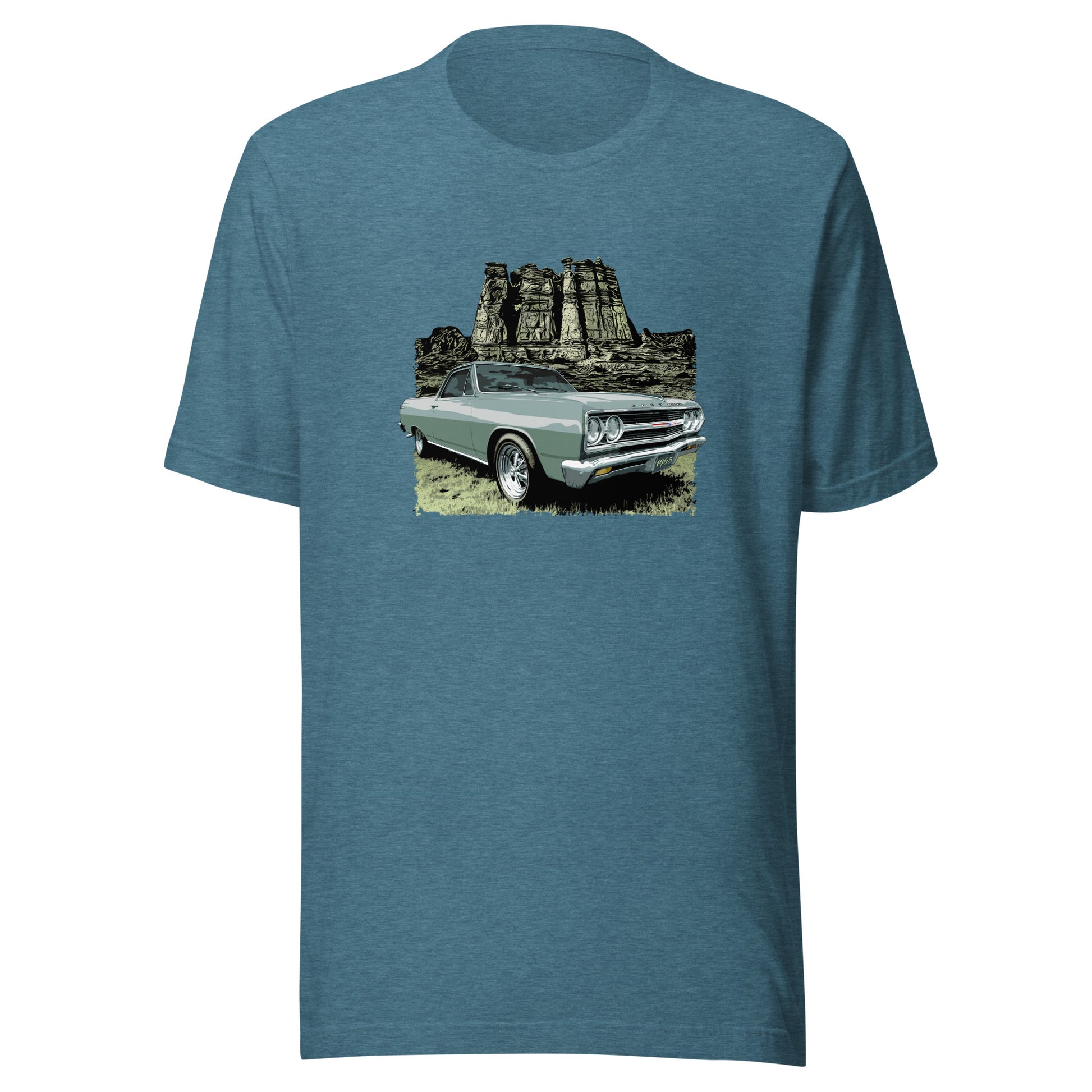 Classic car shirt featuring 65 El Camino - Unisex T-shirt - Mosport Green 1965 Chevy truck