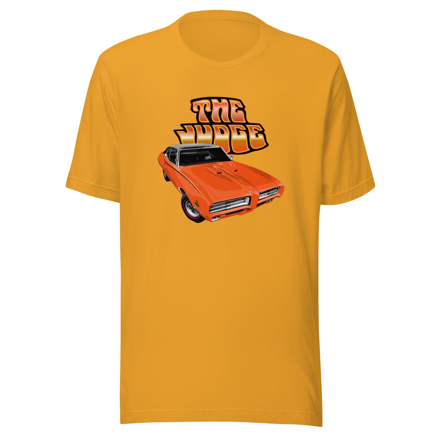 Classic car shirt featuring orange 69 Pontiac GTO Judge - Unisex T-shirt - 1969 muscle car