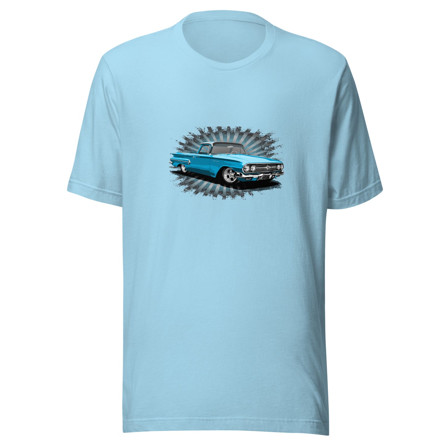 Classic truck shirt featuring Blue 1960 Chevy El Camino - Unisex Jersey Tee with 60 Chevrolet Truck