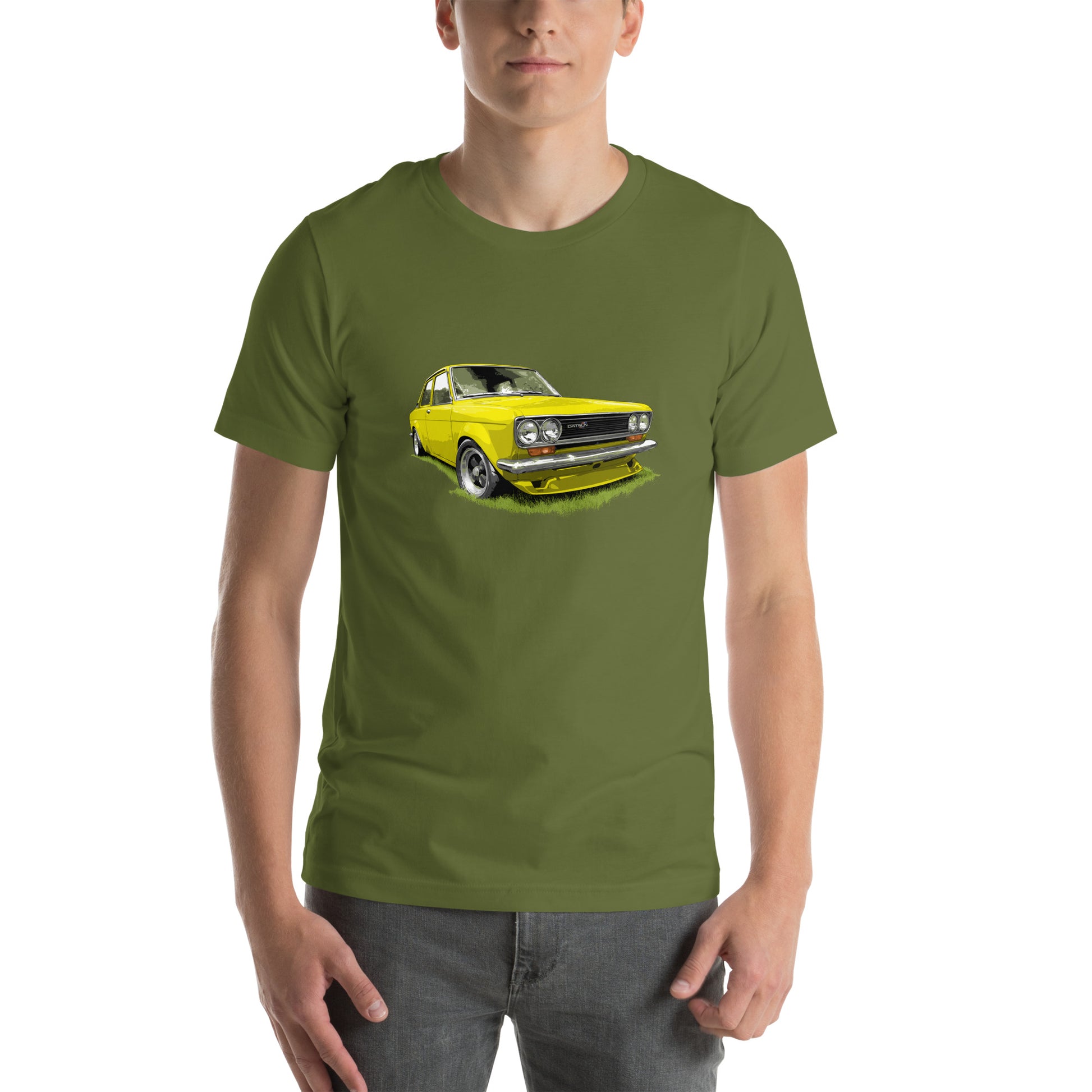 Classic Car shirt featuring a Yellow 71 Datsun 510 / 1600
