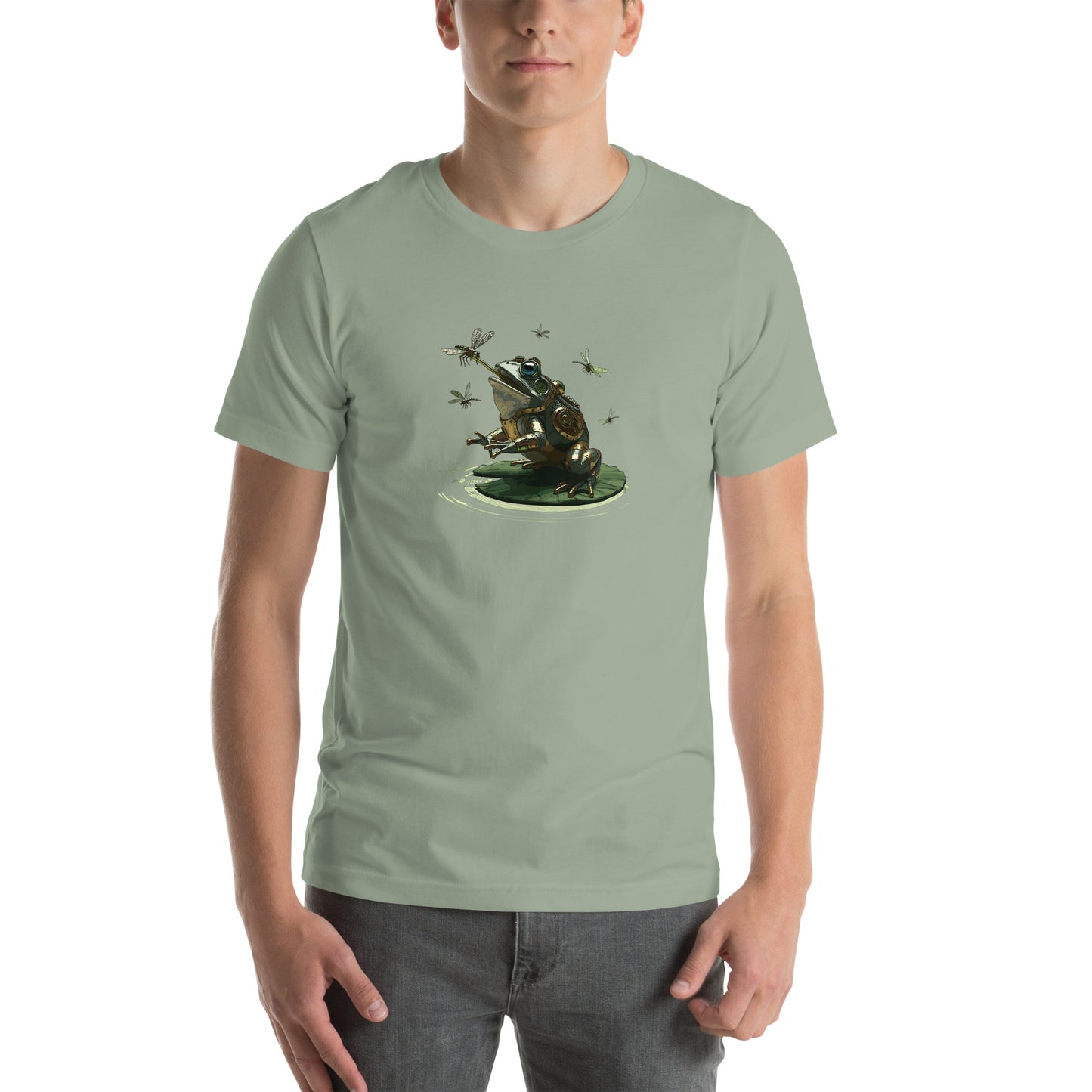 Steampunk Frog with Dragonflies Unisex t-shirt - Mechanical Bullfrog Tee