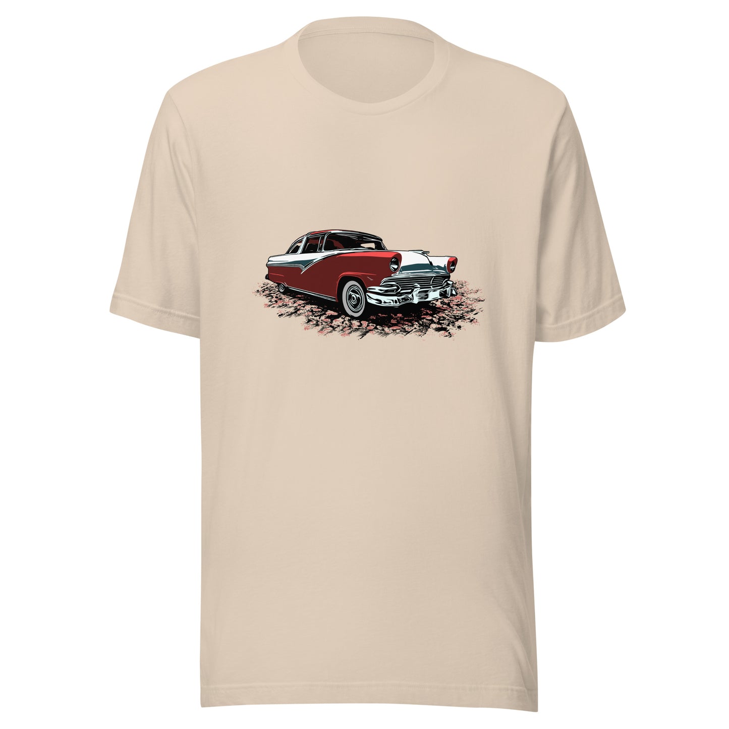 Classic car shirt featuring a 56 Ford Crown Victoria, original design 1956 red and white Crown Vic