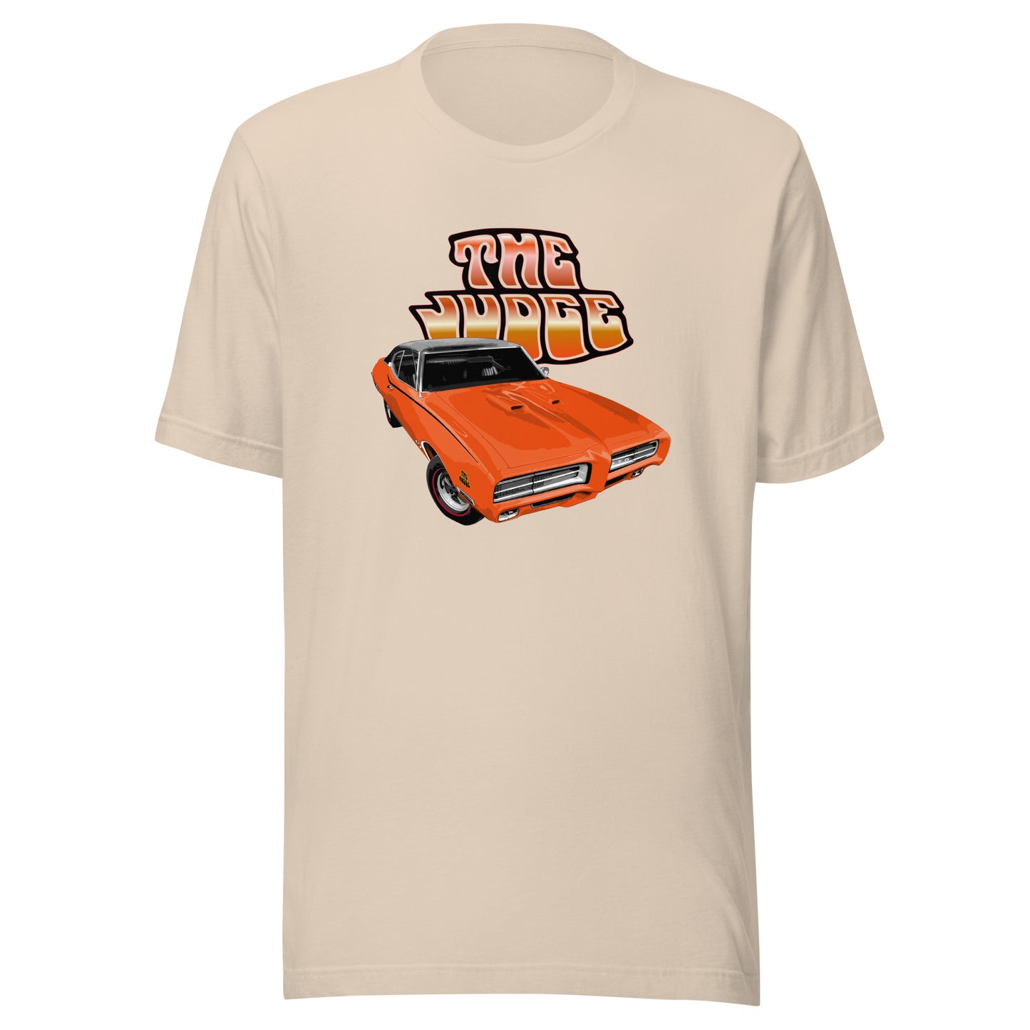 Classic car shirt featuring orange 69 Pontiac GTO Judge - Unisex T-shirt - 1969 muscle car