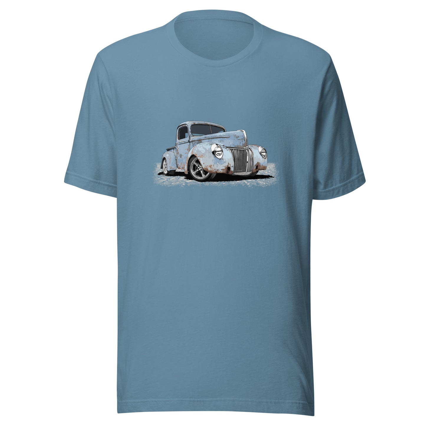 Classic Truck Shirt featuring rusty blue 40 Ford truck - Vintage 1940 Ford rat rod pickup