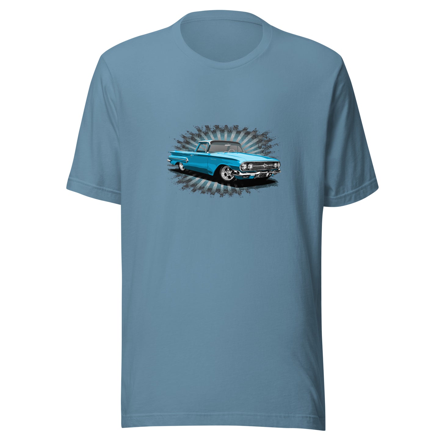 Classic truck shirt featuring Blue 1960 Chevy El Camino - Unisex Jersey Tee with 60 Chevrolet Truck