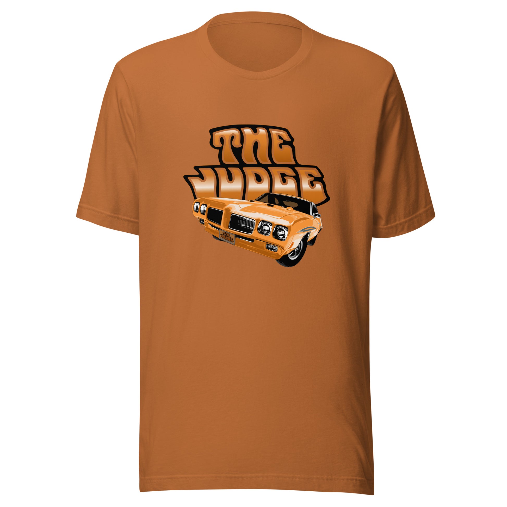 Classic car shirt featuring orange 70 Pontiac GTO Judge - Unisex T-shirt - 1970 muscle car