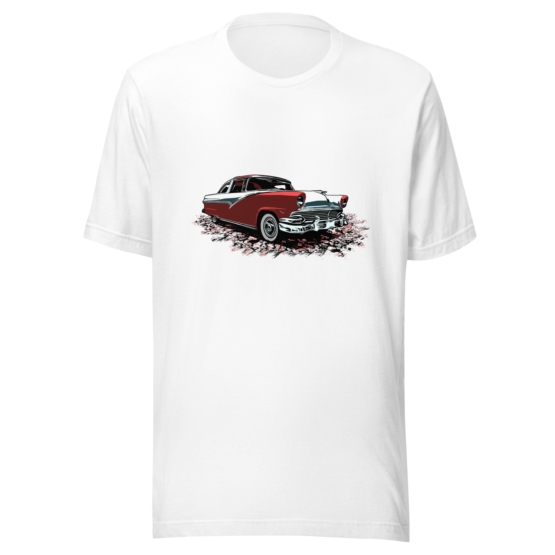 Classic car shirt featuring a 56 Ford Crown Victoria, original design 1956 red and white Crown Vic