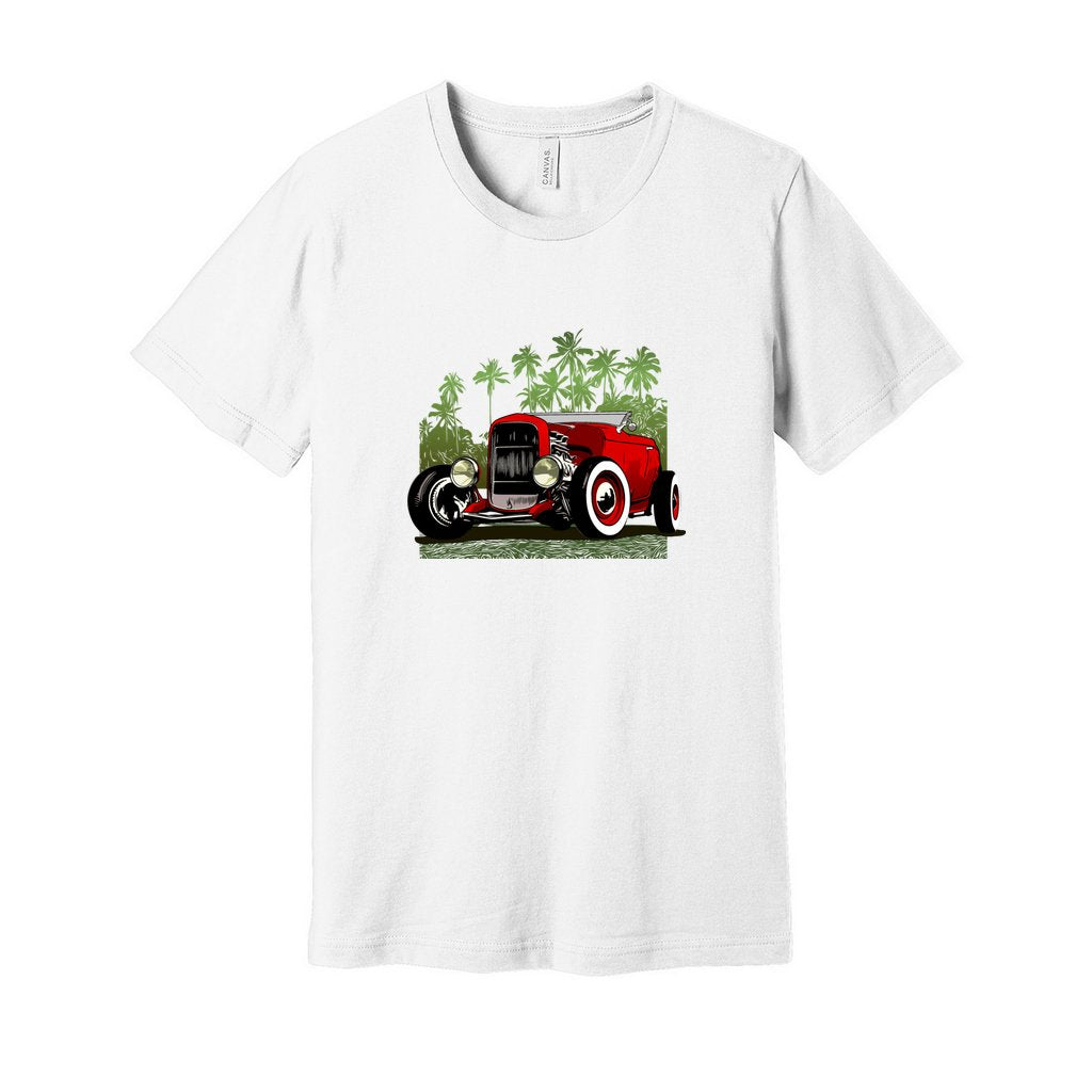 Classic 30's Hot Rod Unisex Jersey Tee Red/Green version