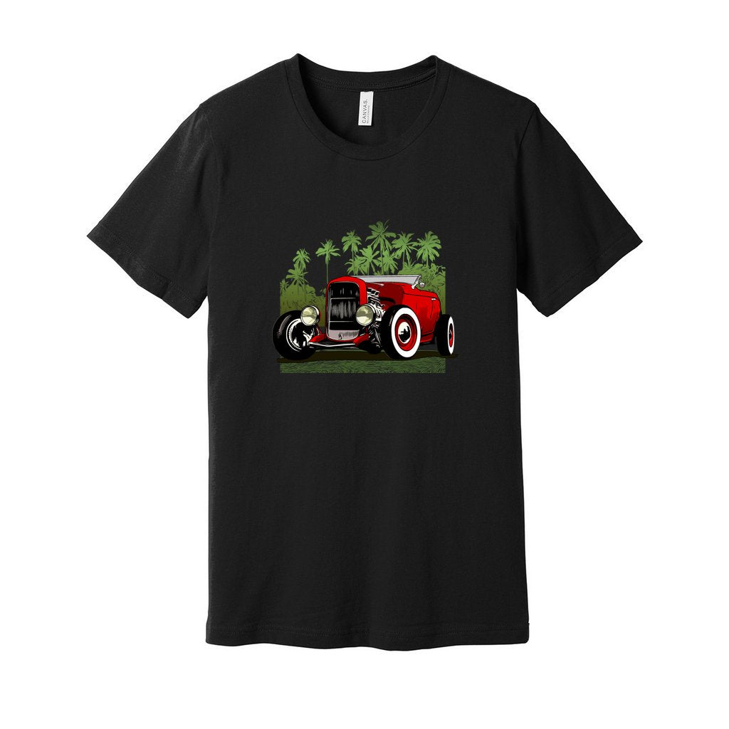 Classic 30's Hot Rod Unisex Jersey Tee Red/Green version