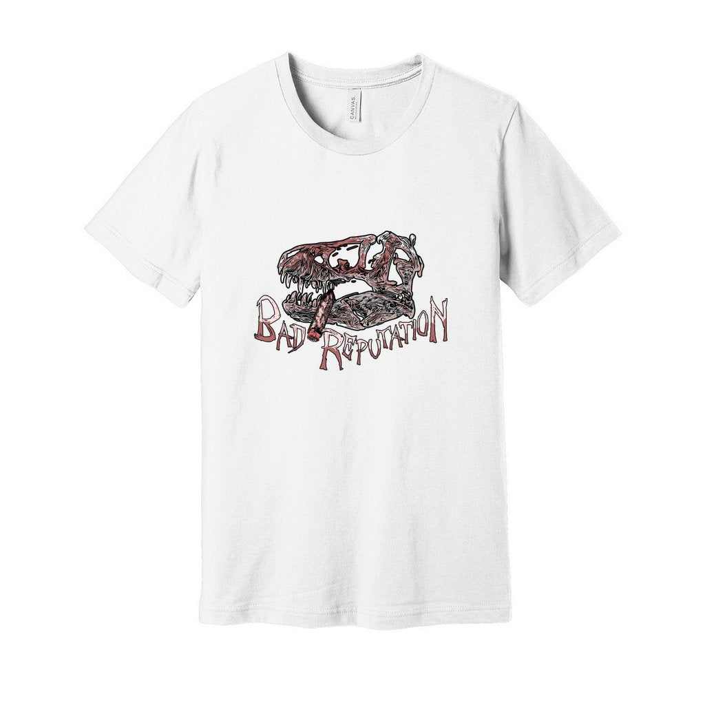 Bad Reputation T-Rex Skull Unisex Jersey Tee Light shirt version