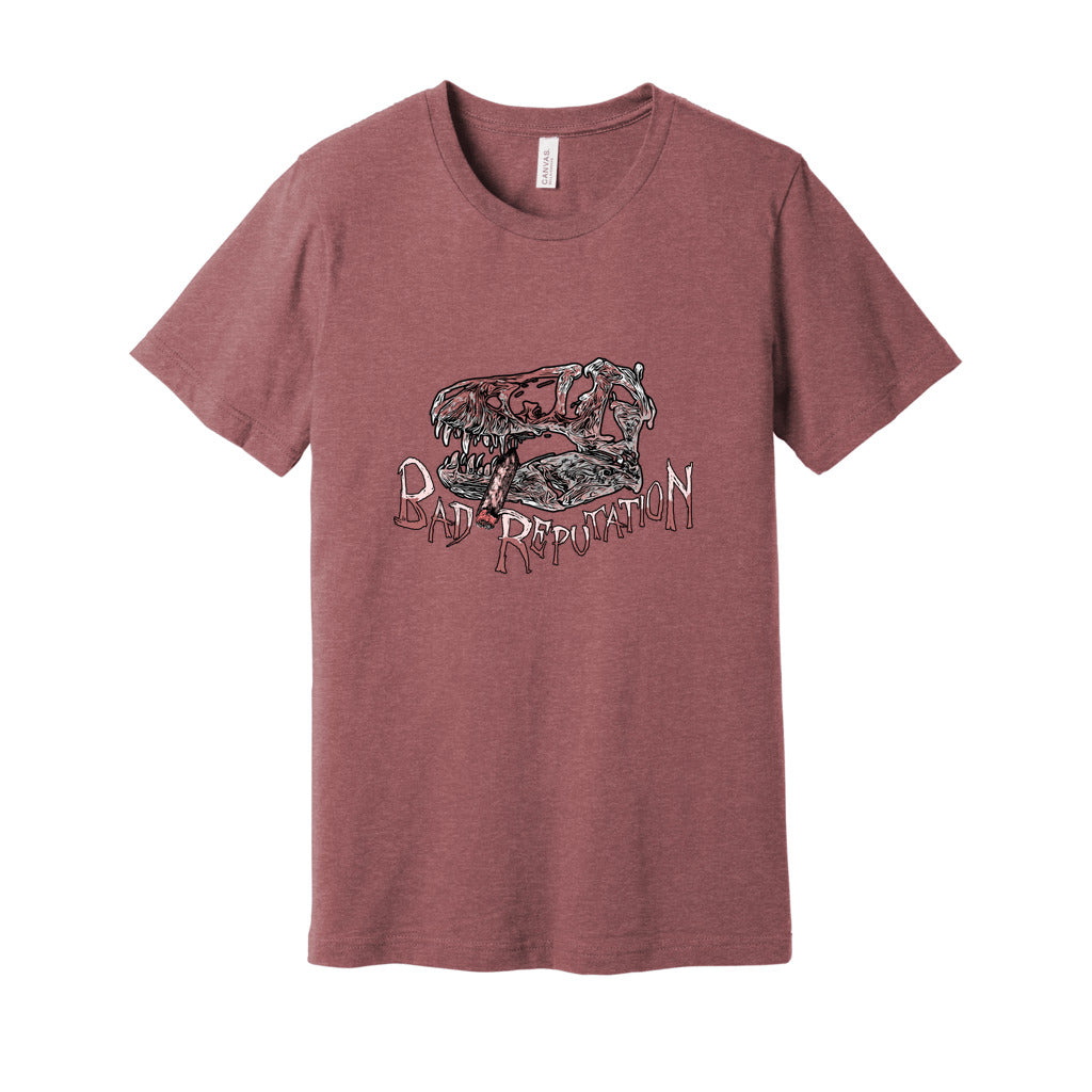 Bad Reputation T-Rex Skull Unisex Jersey Tee Light shirt version