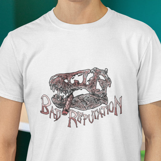 Bad Reputation T-Rex Skull Unisex Jersey Tee Light shirt version