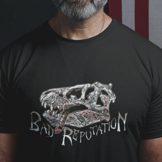 Bad Reputation T-Rex Skull Unisex Jersey Tee dark shirt version
