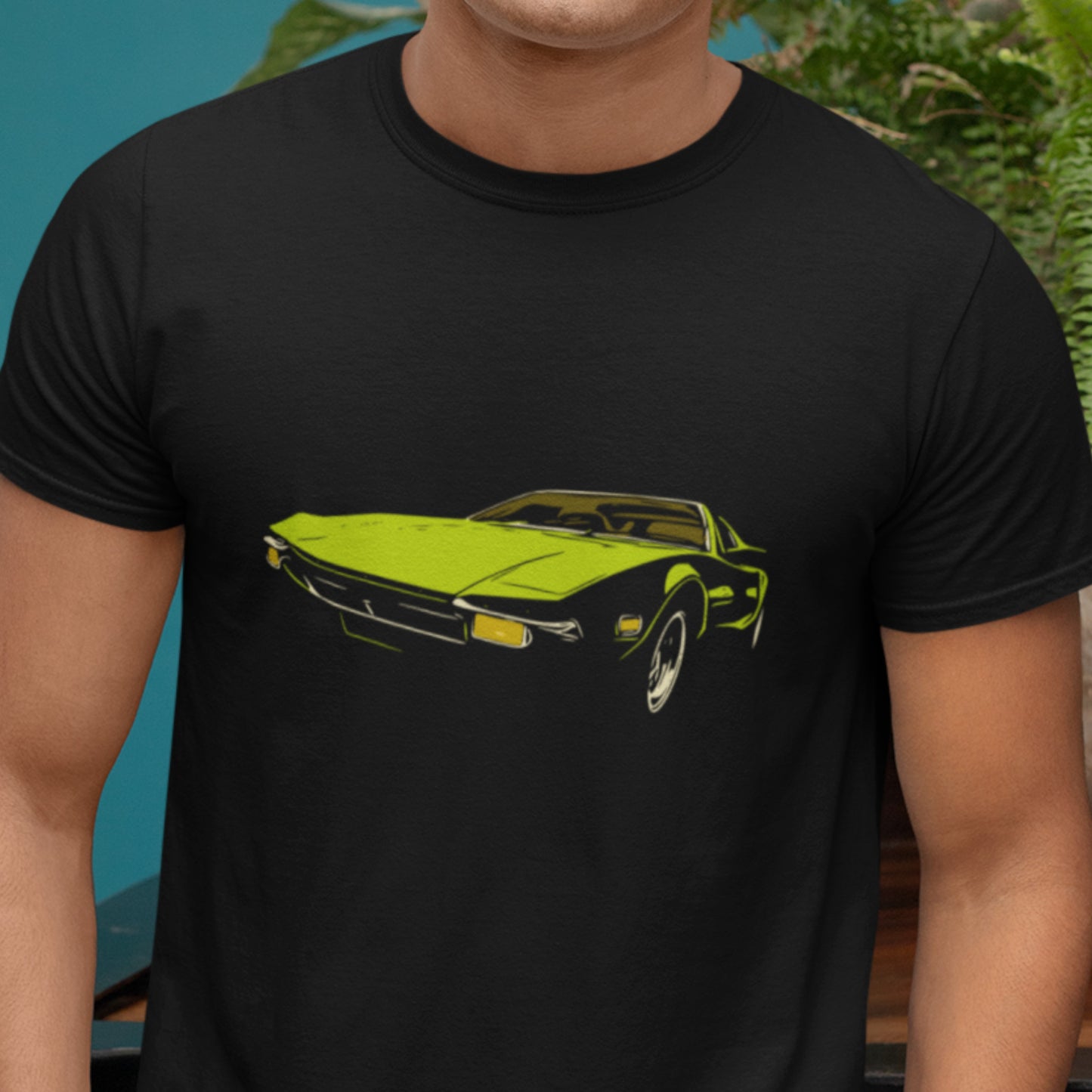 71 Pantera Men's classic tee, Lime Green 1971 De Tomaso Pantera