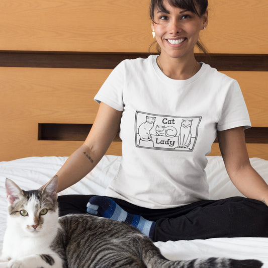 Cat Lady - Women's Relaxed T-Shirt with cats - light shirt version