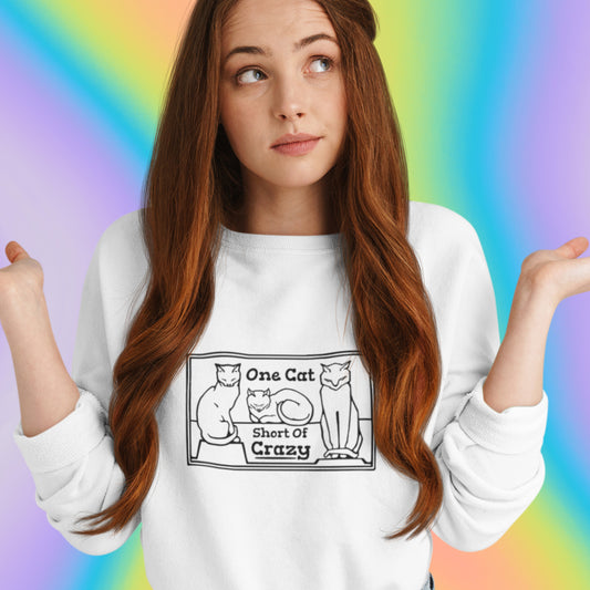 One Cat Short of Crazy Unisex Heavy Blend Crewneck Sweatshirt - for cat lovers