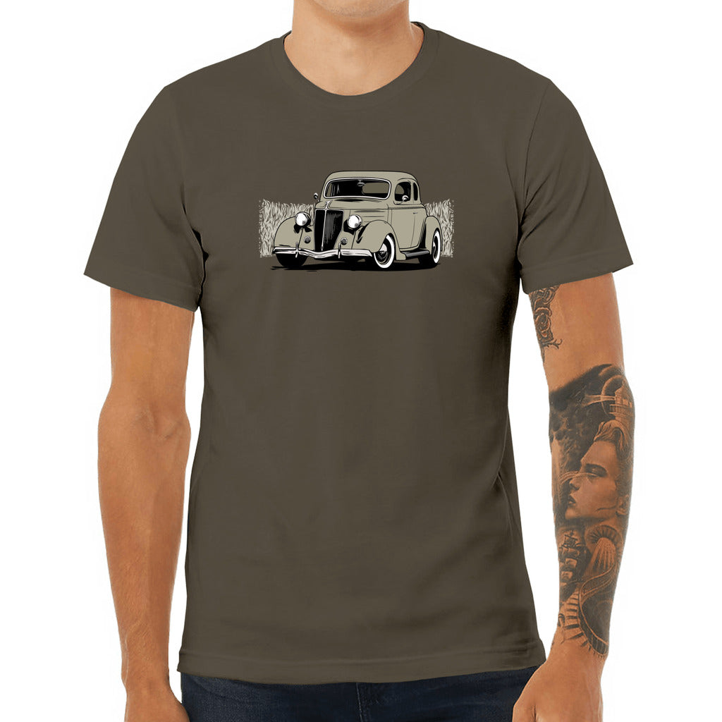 36 Ford 5 Window Coupe Unisex Jersey Tee 1936 Ford Hot Rod Green zoeysgarage.net