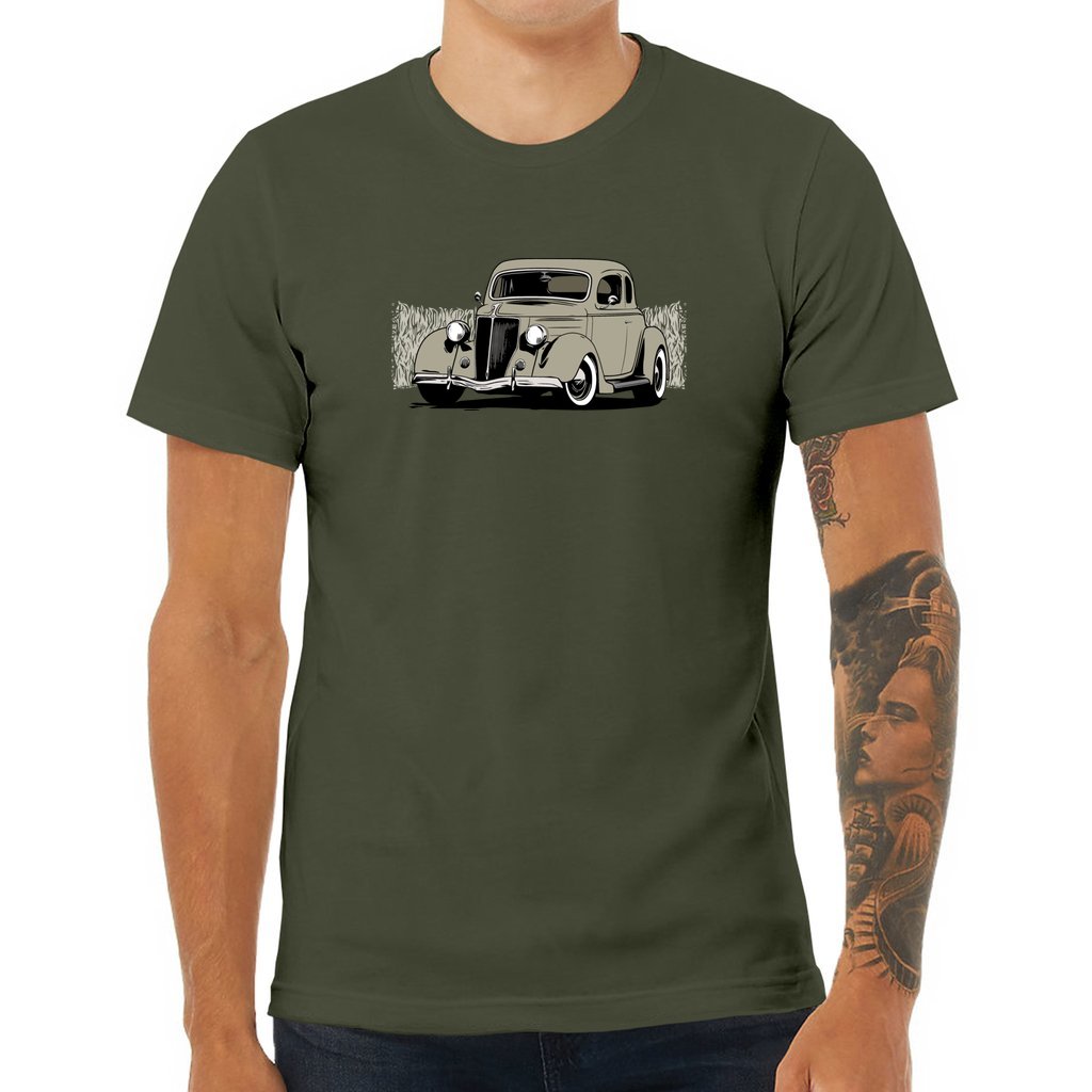 36 Ford 5 Window Coupe Unisex Jersey Tee 1936 Ford Hot Rod Green zoeysgarage.net