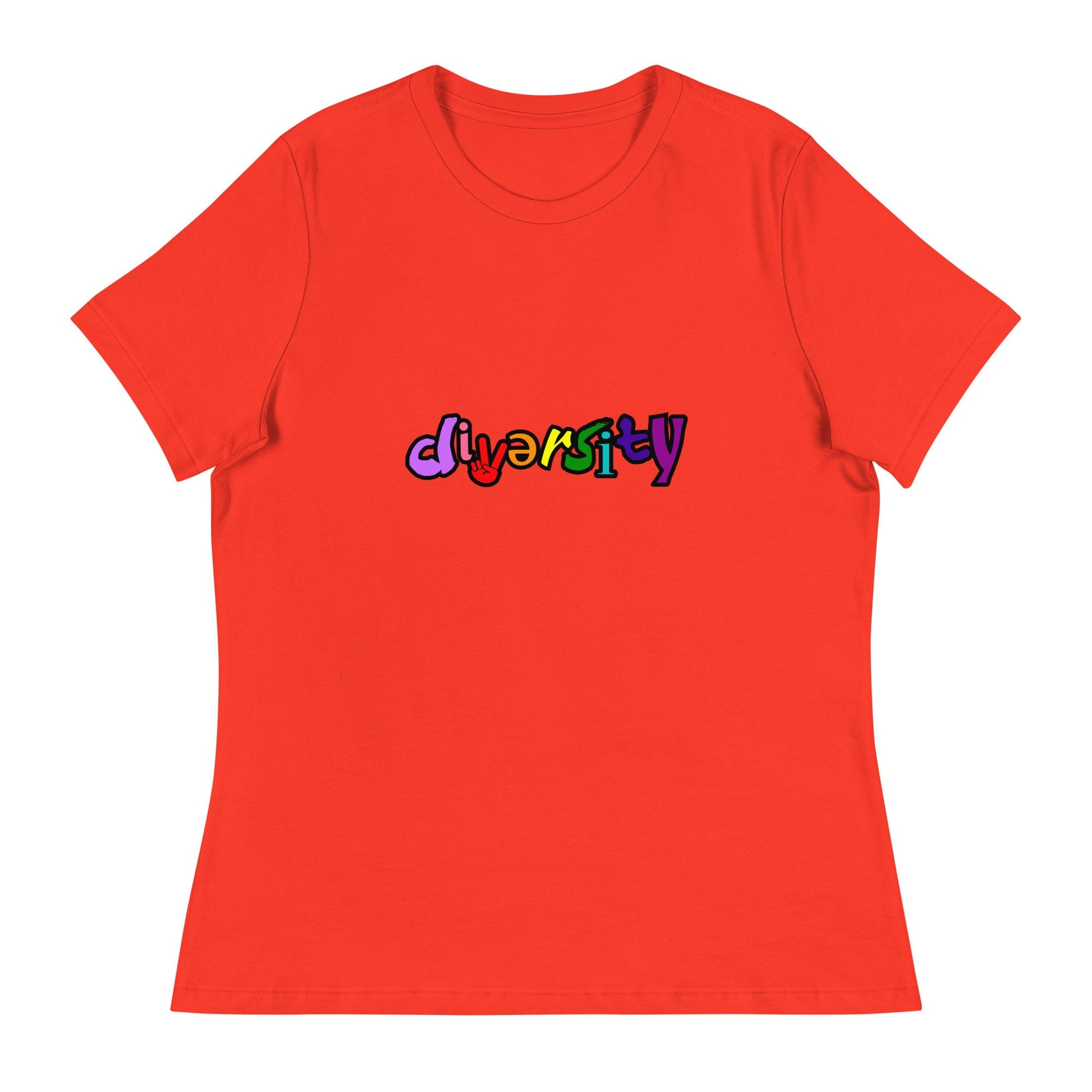 Celebrating Diversity Women's Relaxed T-Shirt with rainbow colors