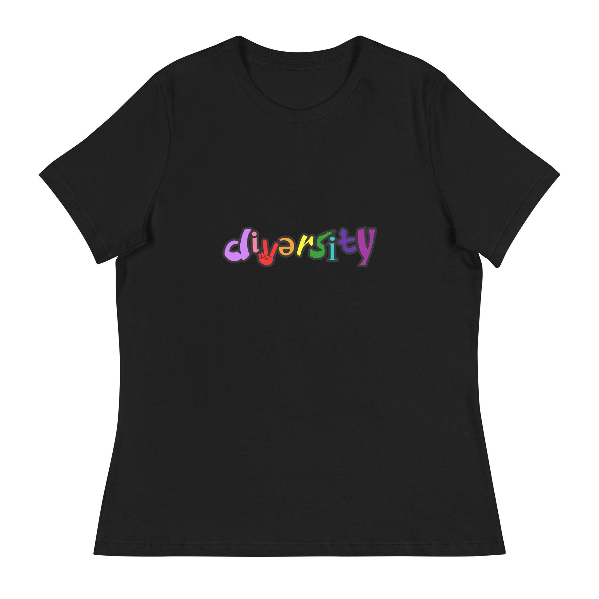 Celebrating Diversity Women's Relaxed T-Shirt with rainbow colors