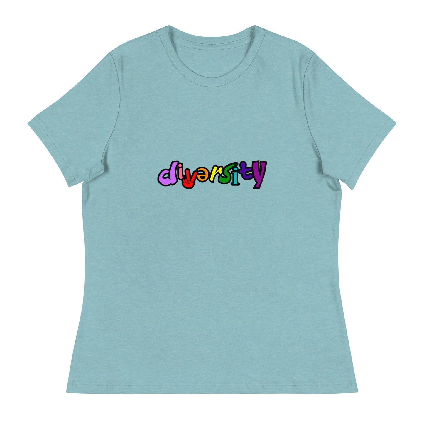 Celebrating Diversity Women's Relaxed T-Shirt with rainbow colors