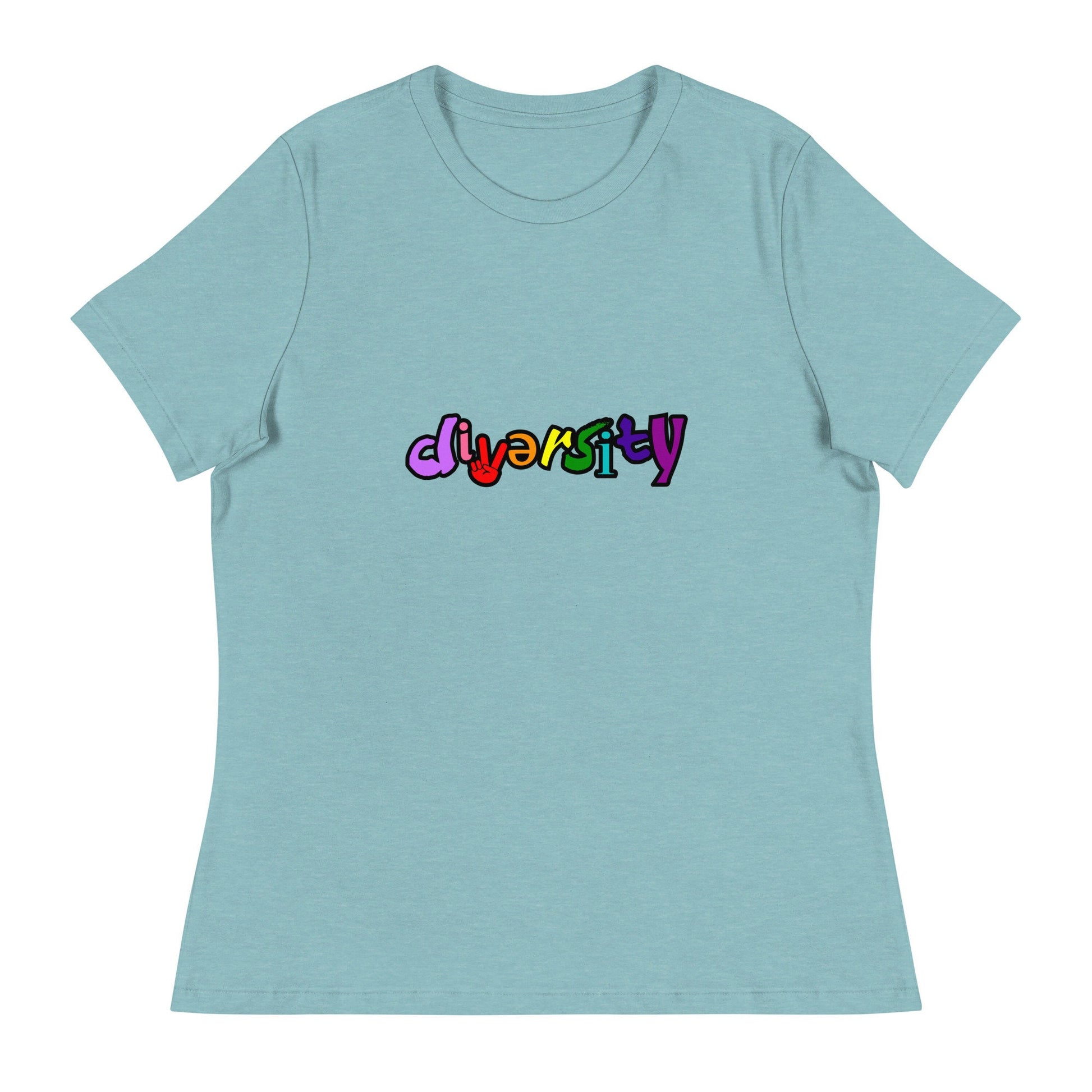 Celebrating Diversity Women's Relaxed T-Shirt with rainbow colors