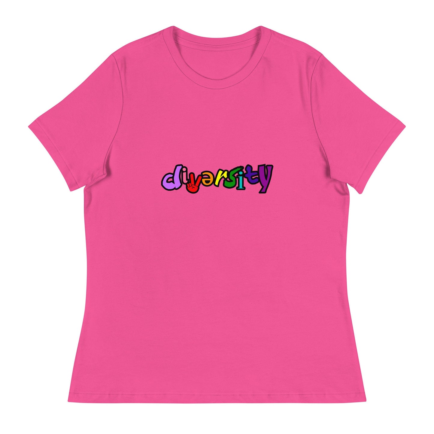 Celebrating Diversity Women's Relaxed T-Shirt with rainbow colors