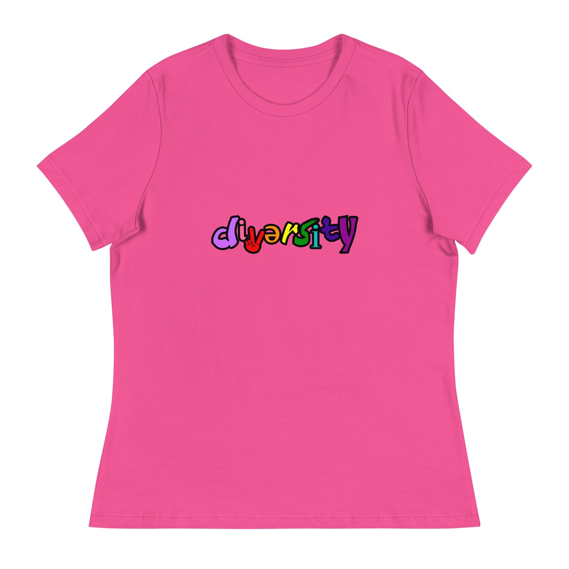 Celebrating Diversity Women's Relaxed T-Shirt with rainbow colors