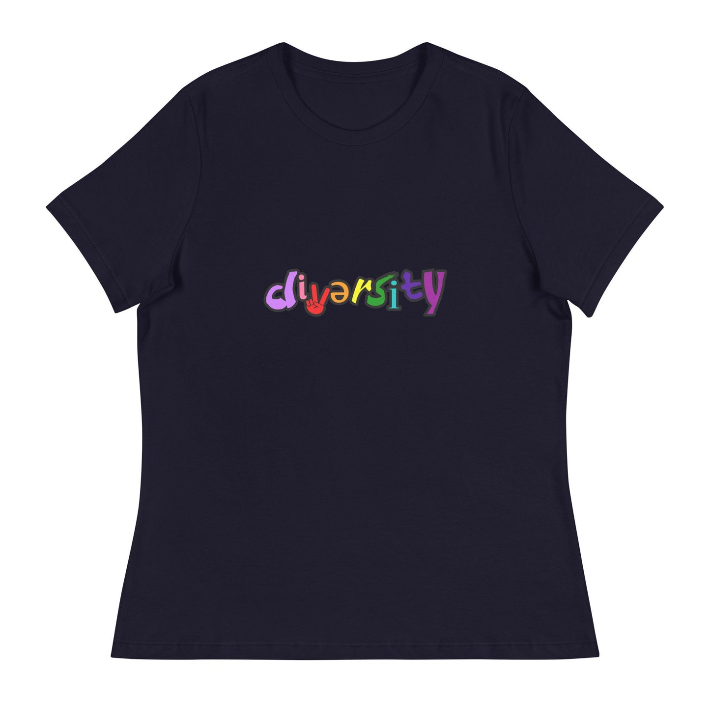 Celebrating Diversity Women's Relaxed T-Shirt with rainbow colors