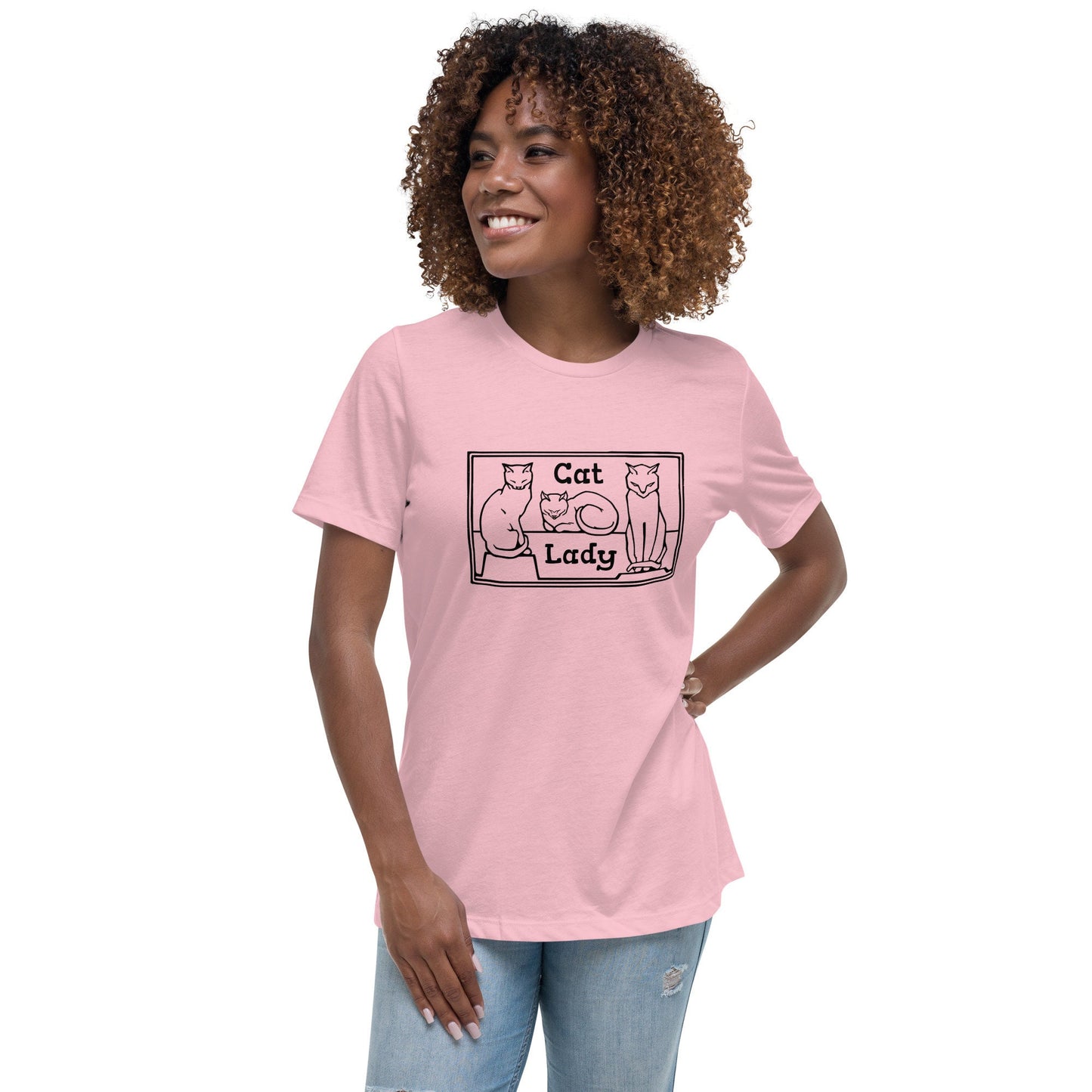 Cat Lady - Women's Relaxed T-Shirt with cats - light shirt version