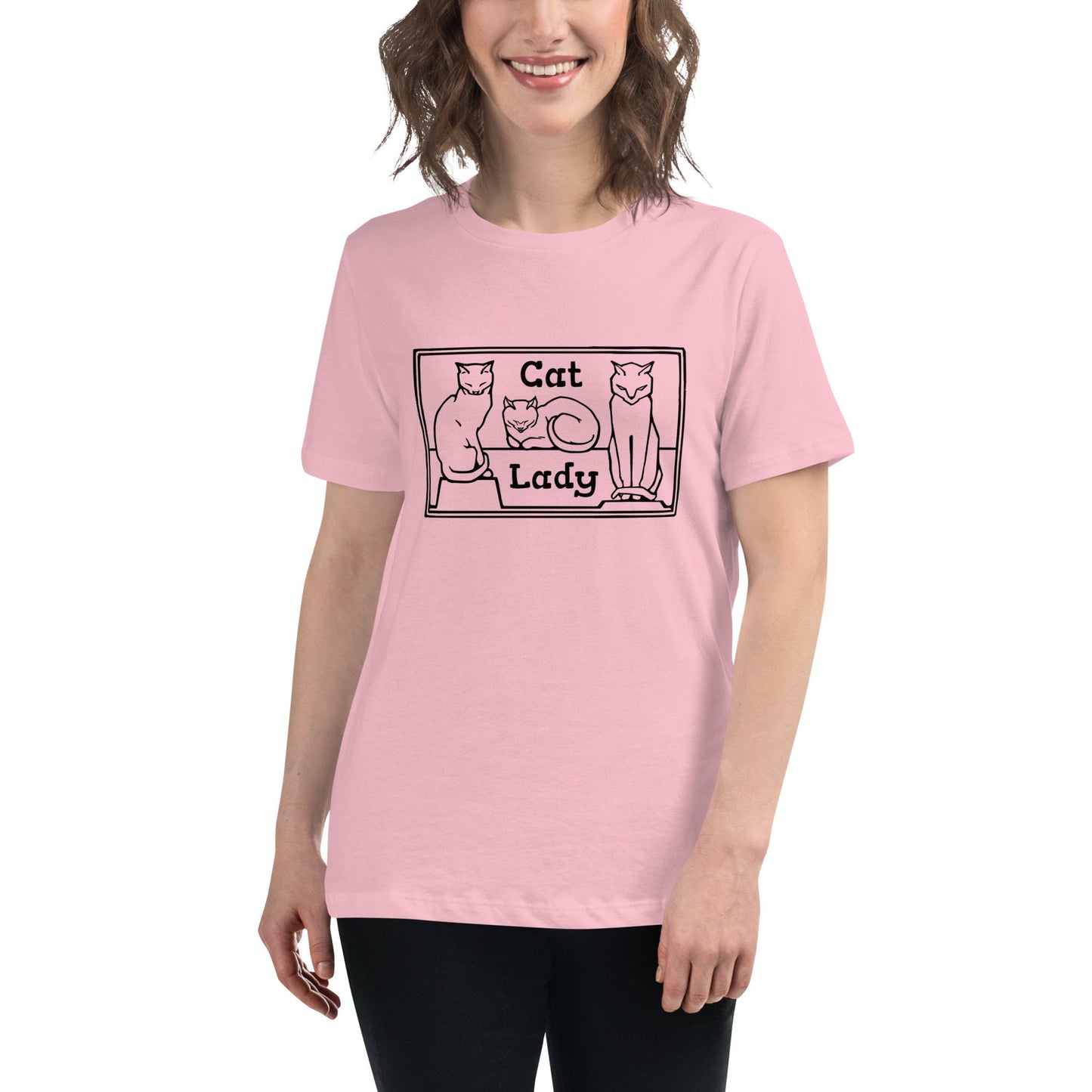 Cat Lady - Women's Relaxed T-Shirt with cats - light shirt version