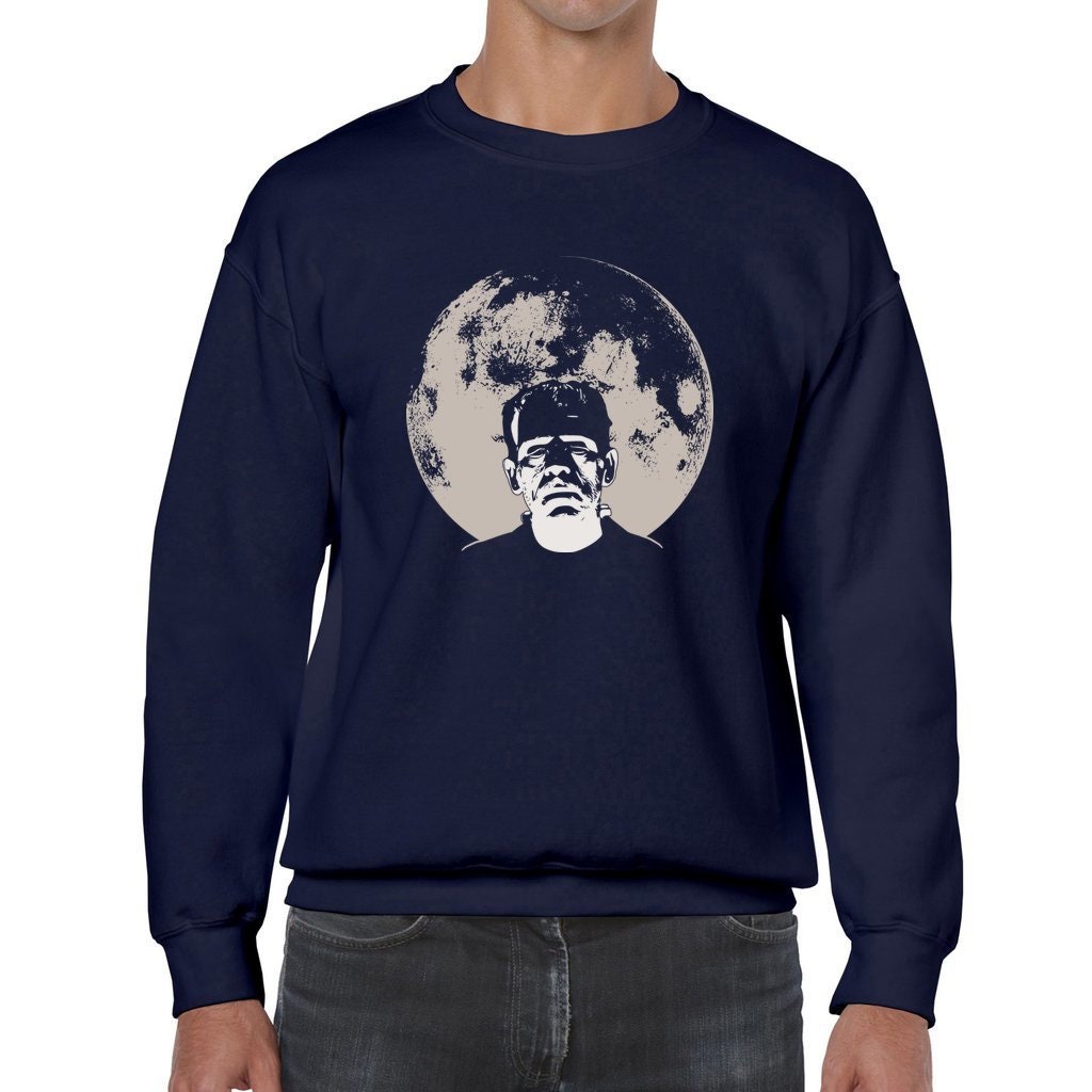 Frankenstein Moon Halloween Unisex Heavy Blend Crewneck Sweatshirt,