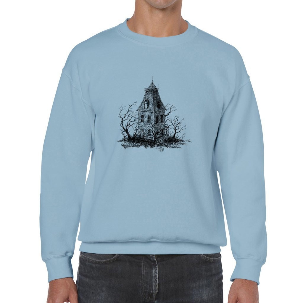 Creepy Haunted House Unisex Heavy Blend Crewneck Sweatshirt, light version,