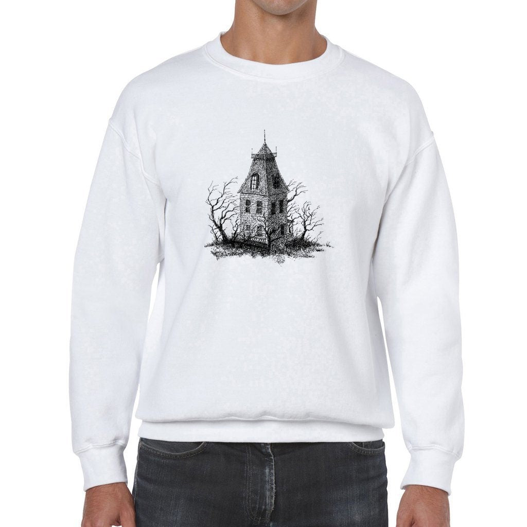 Creepy Haunted House Unisex Heavy Blend Crewneck Sweatshirt, light version,