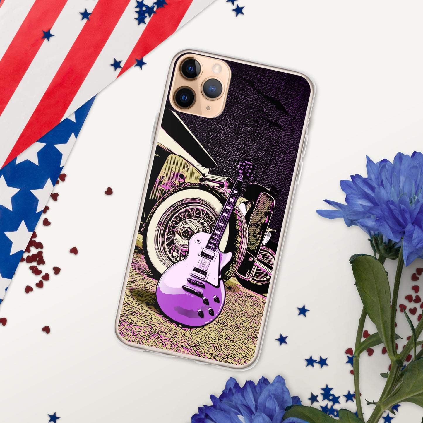 Rock n Roll Hot Rod iPhone Case, Guitar with Classic hot rod, original design.