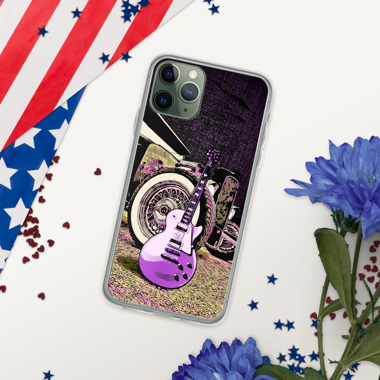 Rock n Roll Hot Rod iPhone Case, Guitar with Classic hot rod, original design.