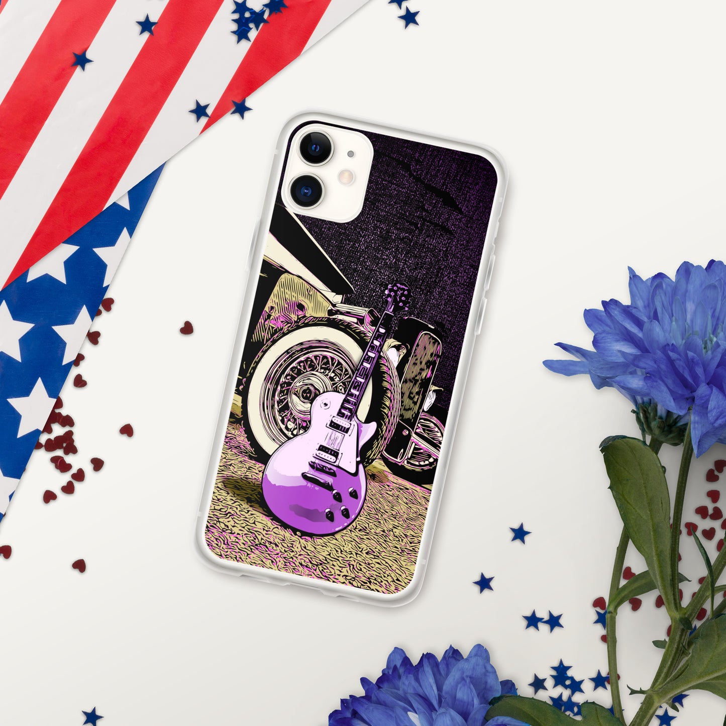 Rock n Roll Hot Rod iPhone Case, Guitar with Classic hot rod, original design.