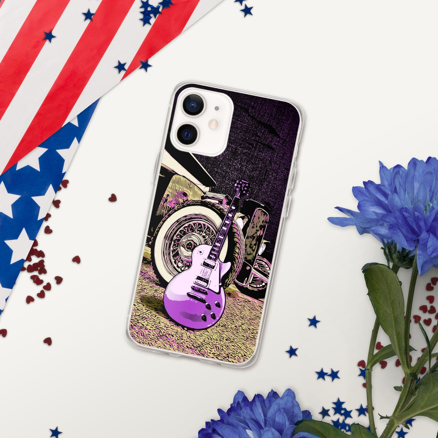 Rock n Roll Hot Rod iPhone Case, Guitar with Classic hot rod, original design.